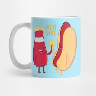 Ketchup & Hot Dog High Five Mug